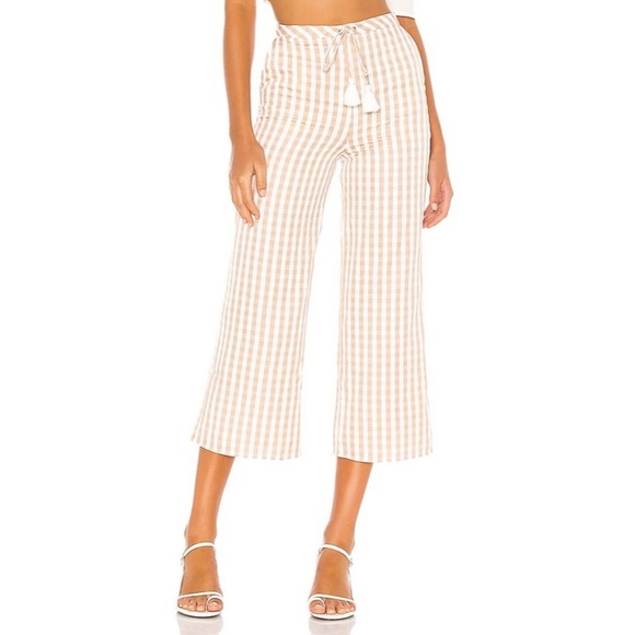 MAJORELLE Theo Gingham Pant in Gold Check - Picture 2 of 5